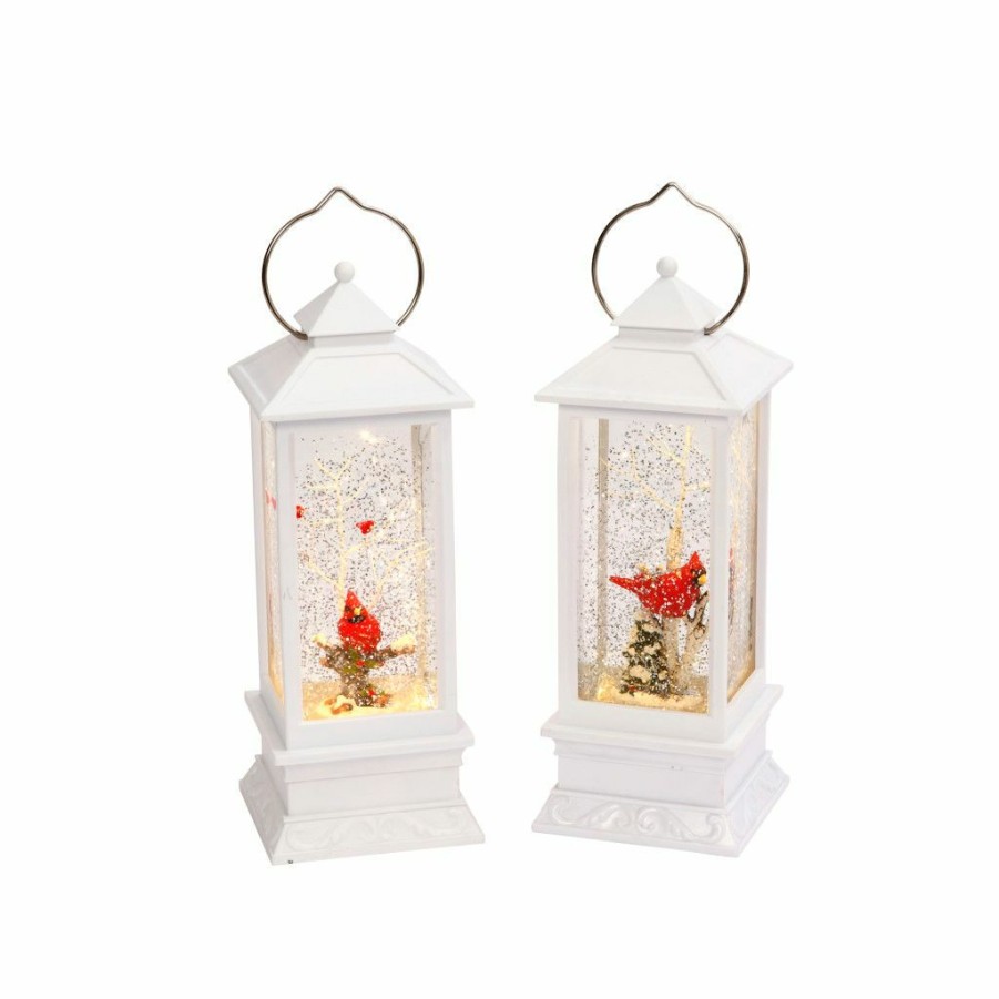 Home Goods & Toys * | Gerson International Assortment Holiday Snow Globe Lanterns, Set Of 2, 2359090Ec