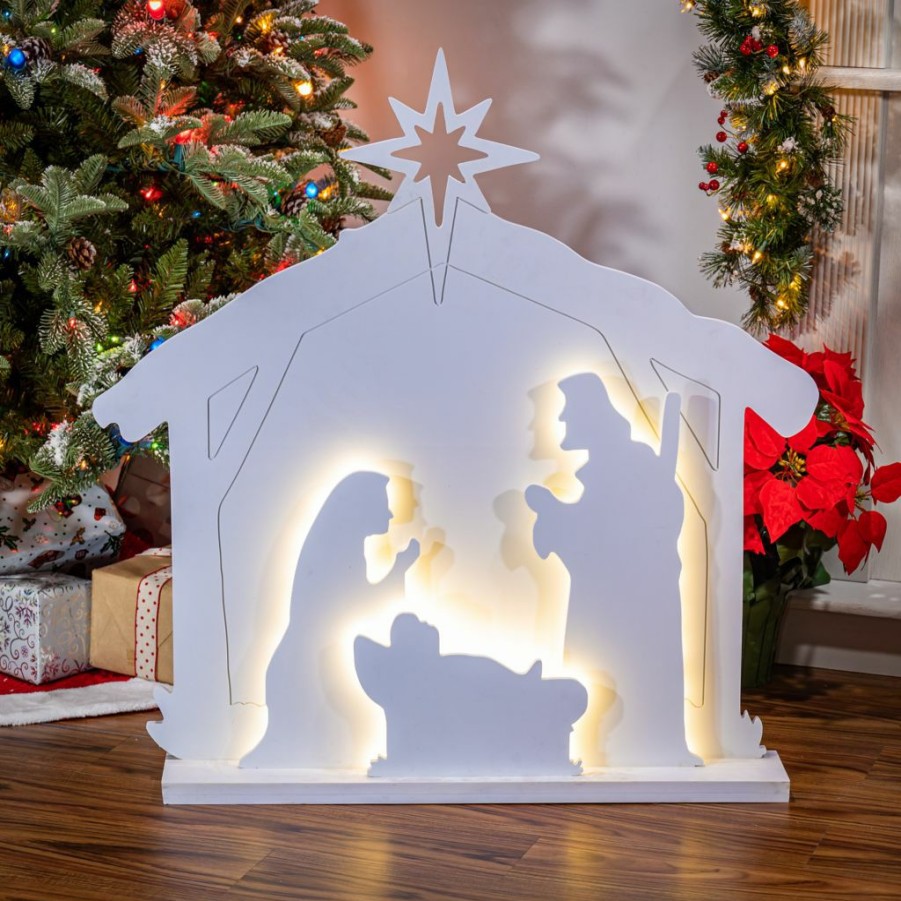 Home Goods & Toys * | Gerson International 33 In. Electric Manger Scene Silhouette Light With 59 Warm White Led Lights, Outdoor Adaptor, 2441270Ec