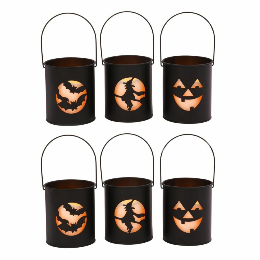 Home Goods & Toys * | Gerson International Metal Battery Operated Lighted Halloween Cutout Luminaries With 3 In. Battery Operated Candle, 2353030Ec