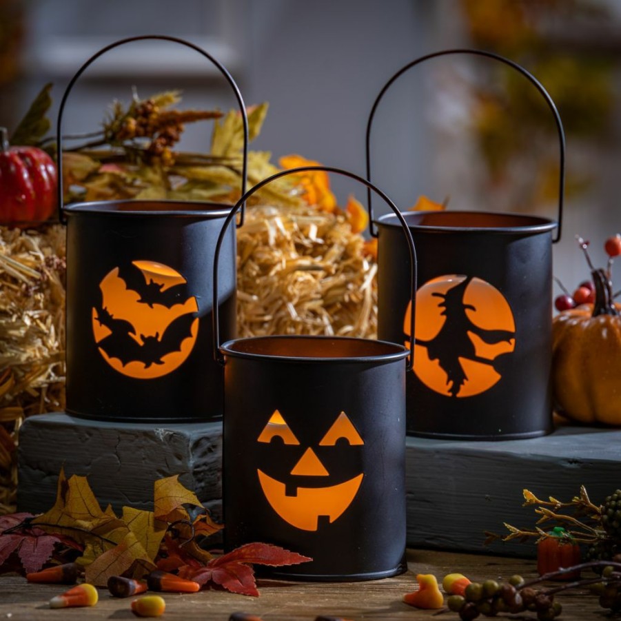 Home Goods & Toys * | Gerson International Metal Battery Operated Lighted Halloween Cutout Luminaries With 3 In. Battery Operated Candle, 2353030Ec