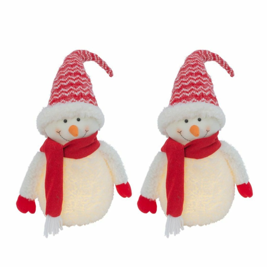 Home Goods & Toys * | Gerson International Set Of 2, 29.1 In. B/O Lighted Fabric Snowman Figurine