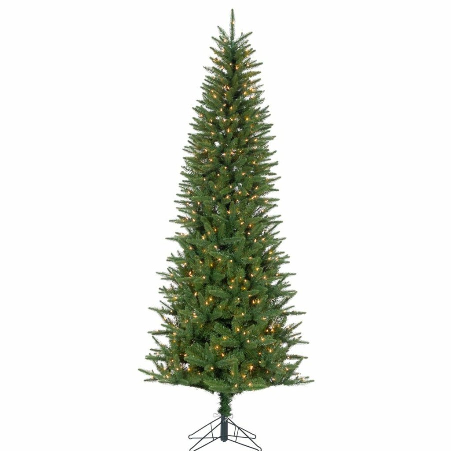 Home Goods & Toys * | Gerson International 7.5 Ft. Natural Cut Narrow Northern Spruce Tree, Instant Glow Power Pole, 550 Ul Clear Lights