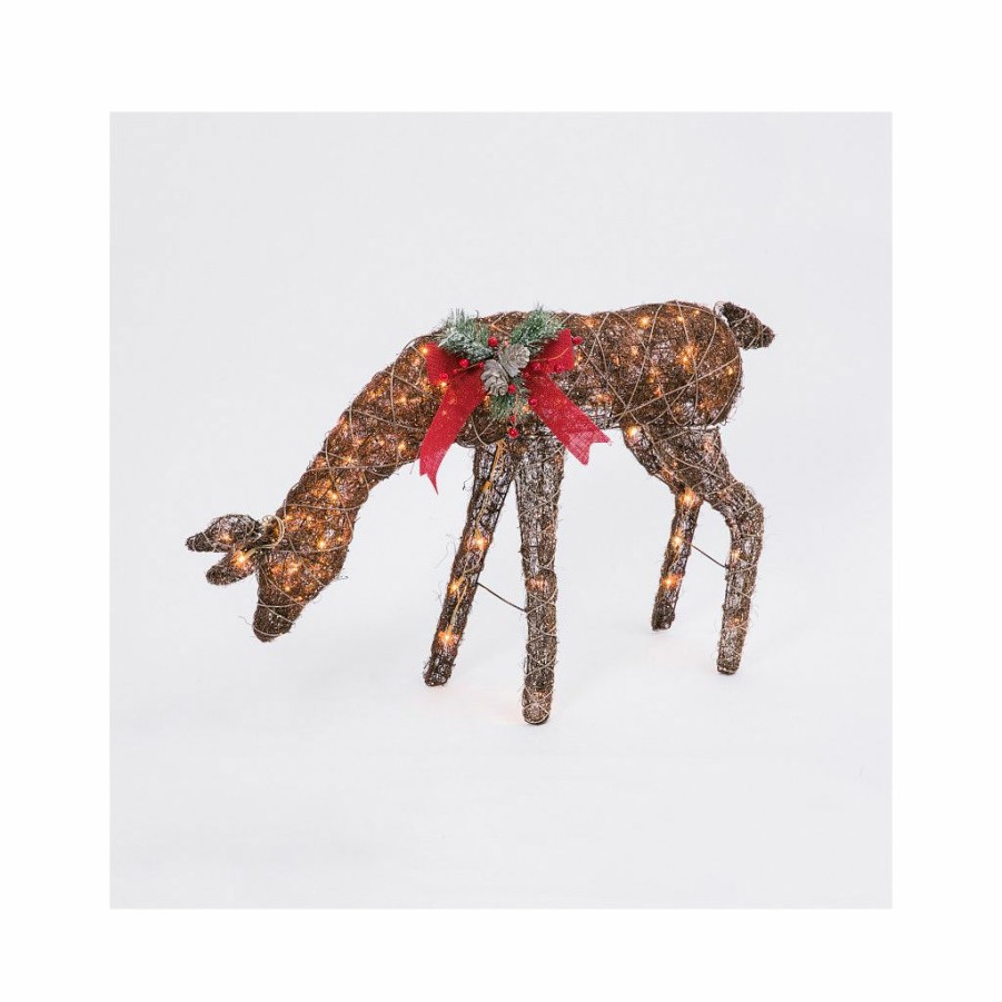 Home Goods & Toys * | Gerson International 25 In. Electric Vine Feeding Doe Winter Yard Decor, 2504120Ec