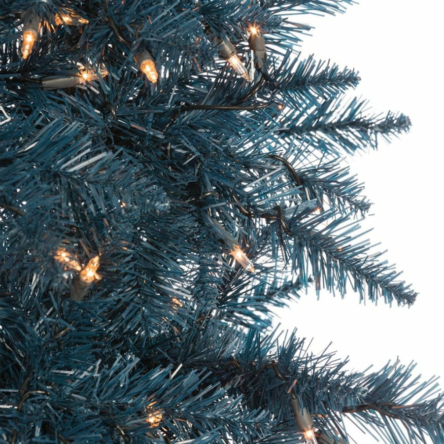 Home Goods & Toys * | Gerson International 4 Ft. Dark Blue Tuscany Tinsel Tree With 150 Warm White Incandescent Lights