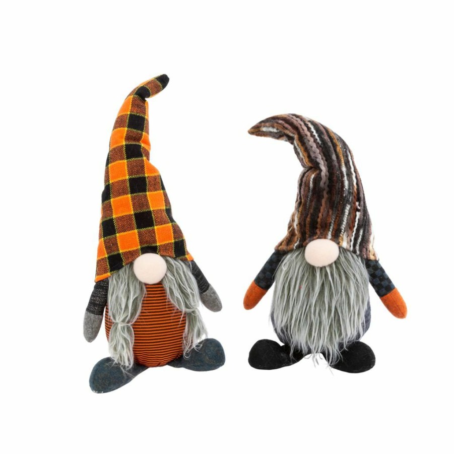 Home Goods & Toys * | Gerson International 12 In. Plush Halloween Gnome Figurines, Set Of 2, 2551840Ec