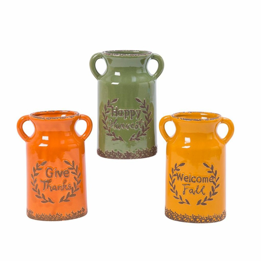 Home Goods & Toys * | Gerson International Ceramic Harvest Vases, Set Of 3, 2488080Ec