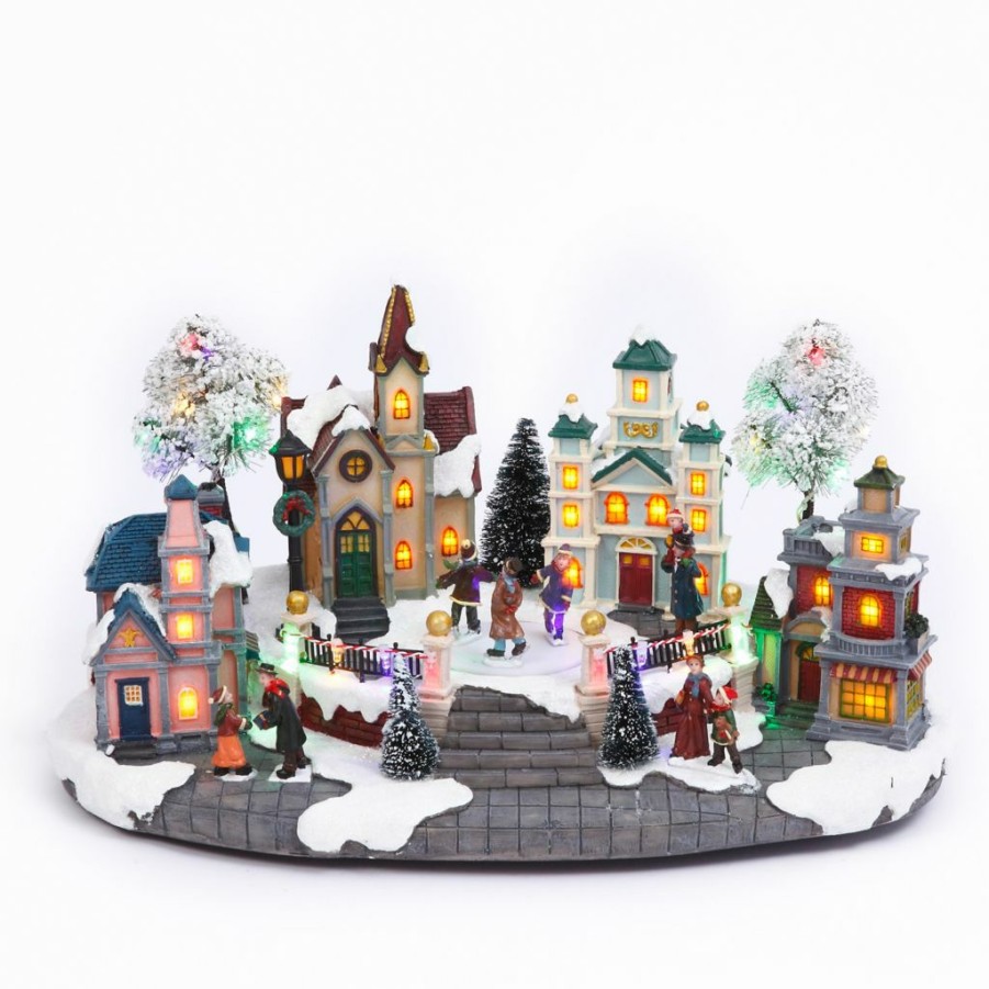 Home Goods & Toys * | Gerson International 15.35 In. Electric Lighted Musical Holiday Village, 2420010Ec