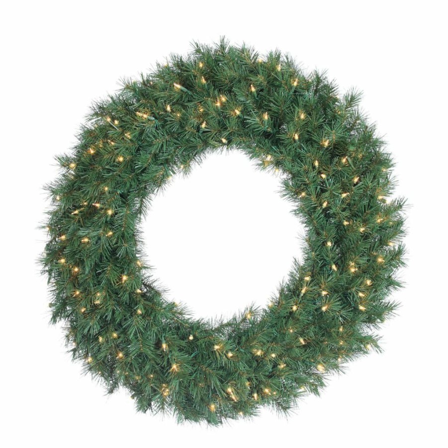 Home Goods & Toys * | Gerson International 36 In. Diameter Pre-Lit Aspen Spruce Wreath With 50 Ul Clear Lights