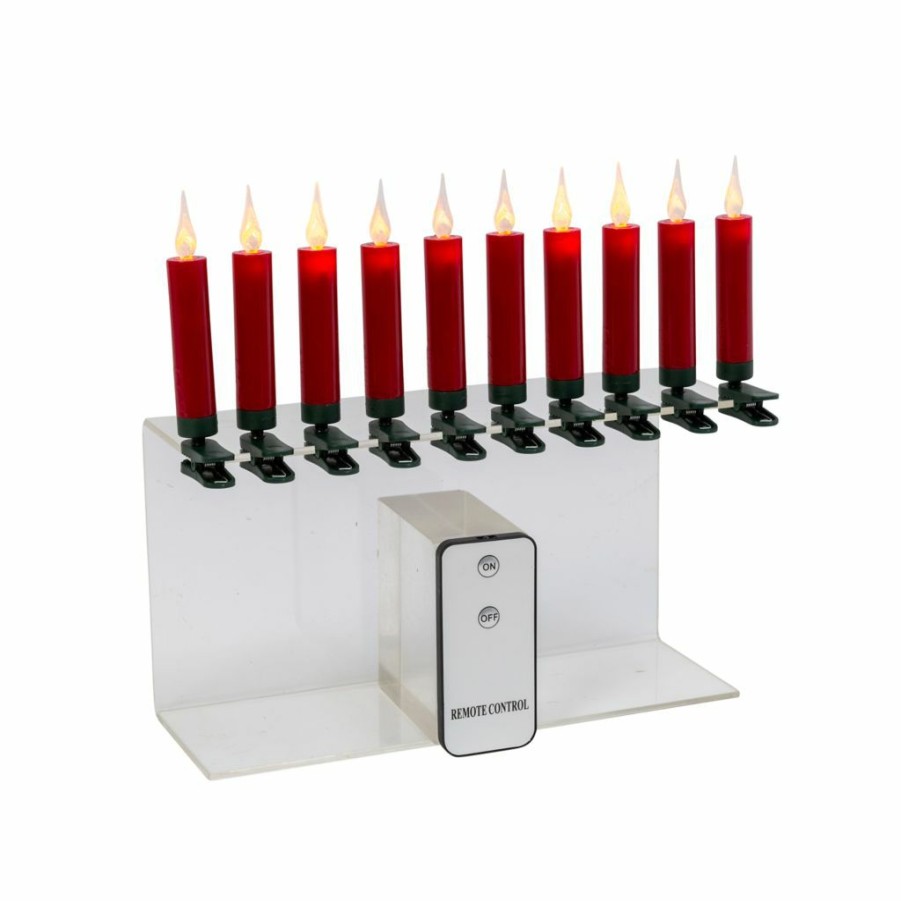 Home Goods & Toys * | Gerson International 4.13 In. Infrared Remote Control Red Led Candles, Set Of 10, 2537510Ec