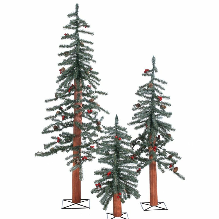 Home Goods & Toys * | Gerson International Unlit Frosted Alpine Trees, Set Of 3