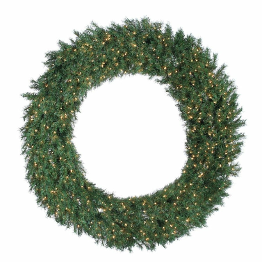 Home Goods & Toys * | Gerson International 60 In. Diameter Aspen Spruce Wreath With 600 Warm White Lights