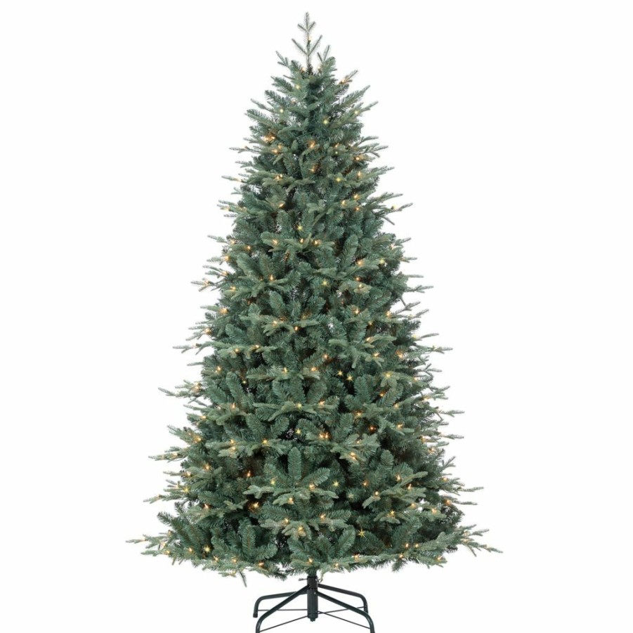 Home Goods & Toys * | Gerson International 7 Ft. Pre-Lit Natural Cut Blue Spruce Tree With 400 Ul Clear Lights