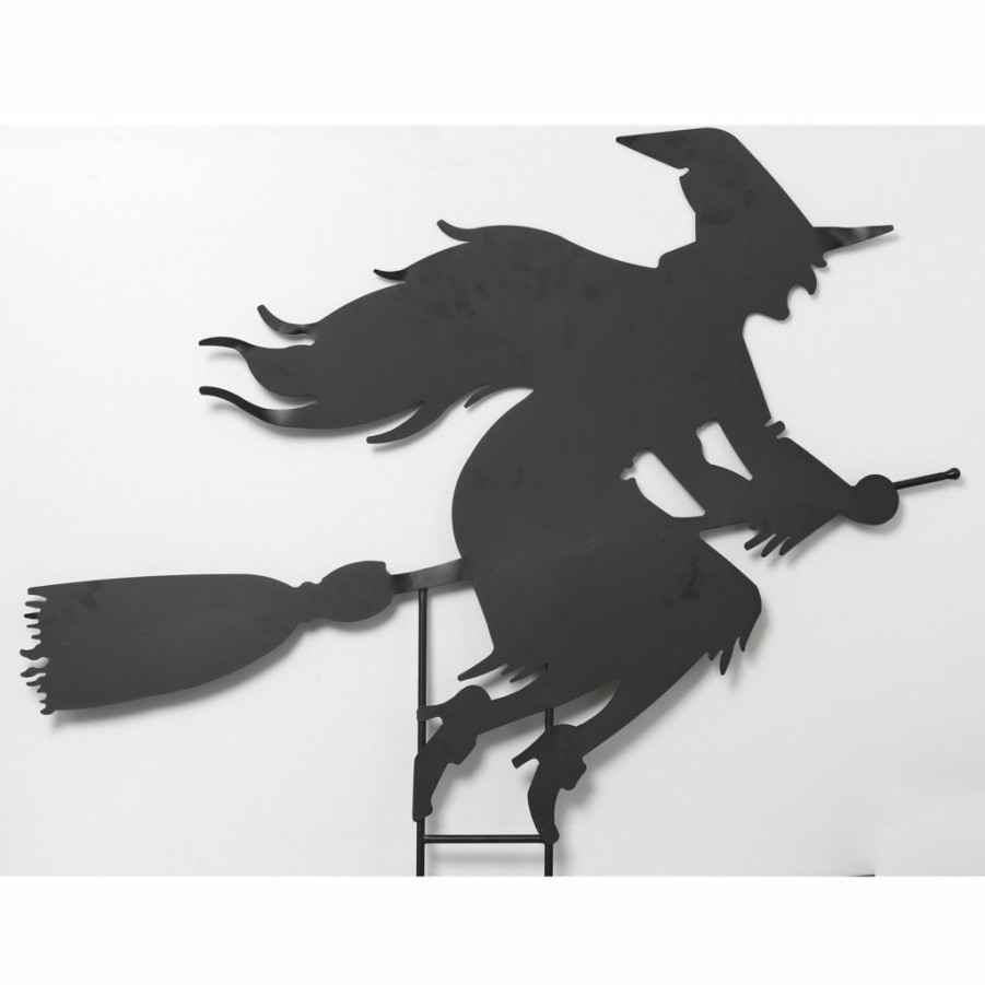 Home Goods & Toys * | Gerson International 43.5 In. Long Metal Witch On Broom Silhouette Yard Stake, 2349270Ec