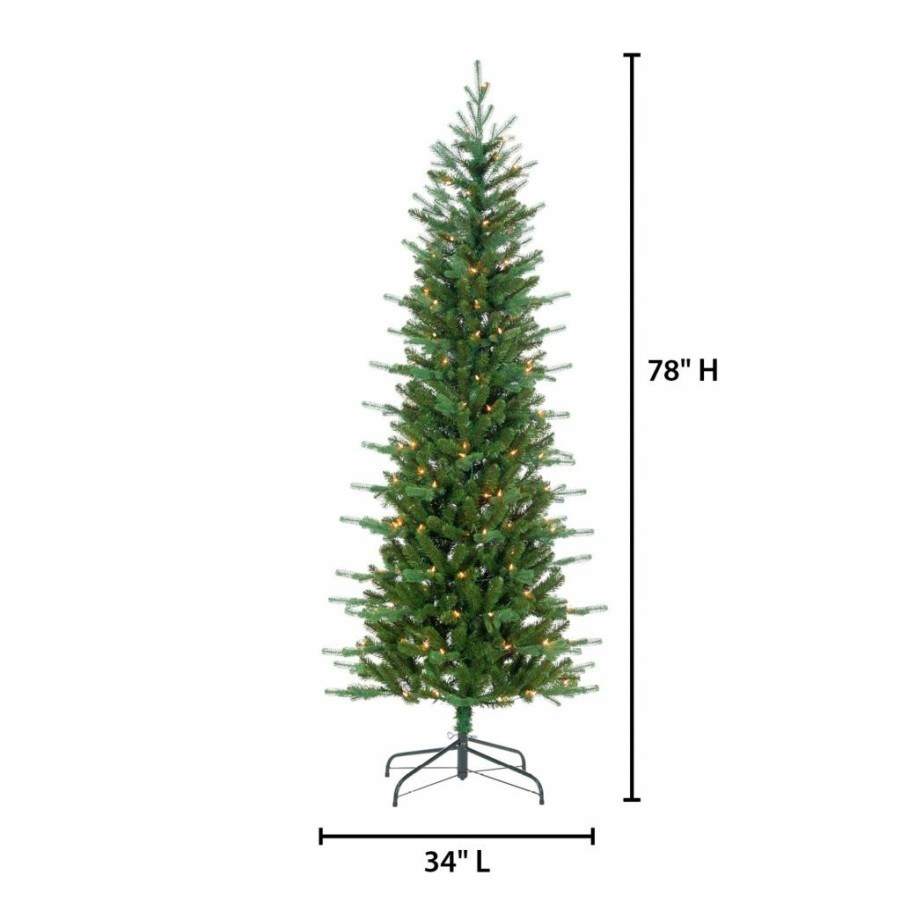 Home Goods & Toys * | Gerson International 6.5 Ft. Natural Cut Narrow Dover Pine Tree With 150 Ul Clear Lights