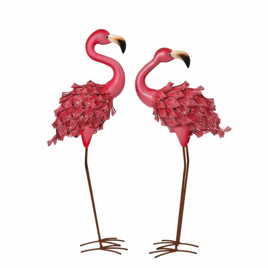 Outdoor Living * | Gerson International 34.6 In. H Flamingo Figurines, Set Of 2, 2386750Ec