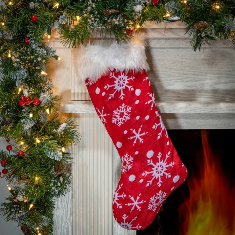 Home Goods & Toys * | Gerson International 18 In. Snowflake Stockings, Set Of 6, 2618330Ec