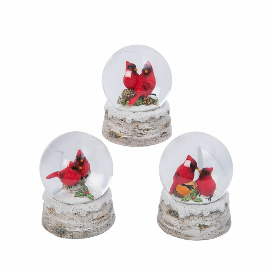 Home Goods & Toys * | Gerson International 4.3 In. Resin Cardinal Snow Globes, Set Of 3, 2488190Ec