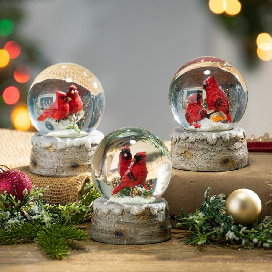 Home Goods & Toys * | Gerson International 4.3 In. Resin Cardinal Snow Globes, Set Of 3, 2488190Ec