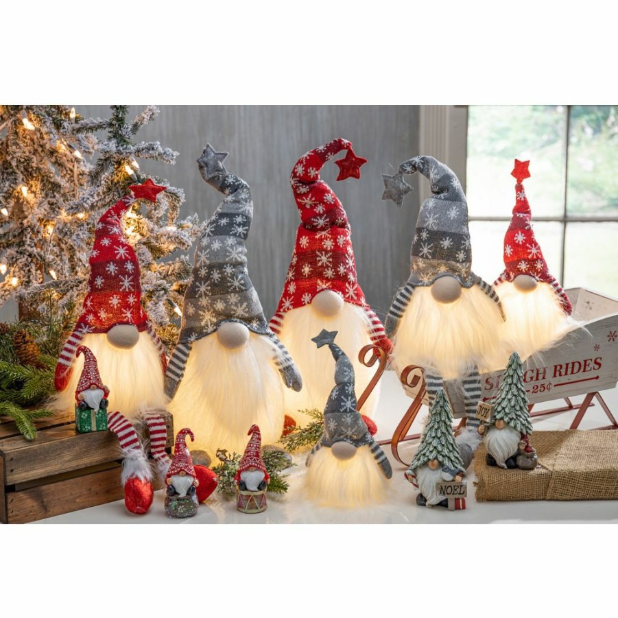 Home Goods & Toys * | Gerson International 26 In. Battery Operated Lighted Holiday Plush Gnome Figurines, Set Of 2, 2556740Ec