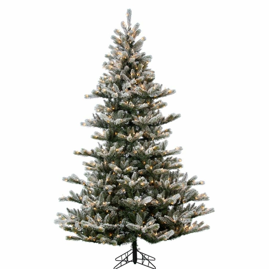 Home Goods & Toys * | Gerson International 7.5 Ft. Natural Cut Flocked Layered Northwood Fir Tree With 650 Warm White Incandescent Lights