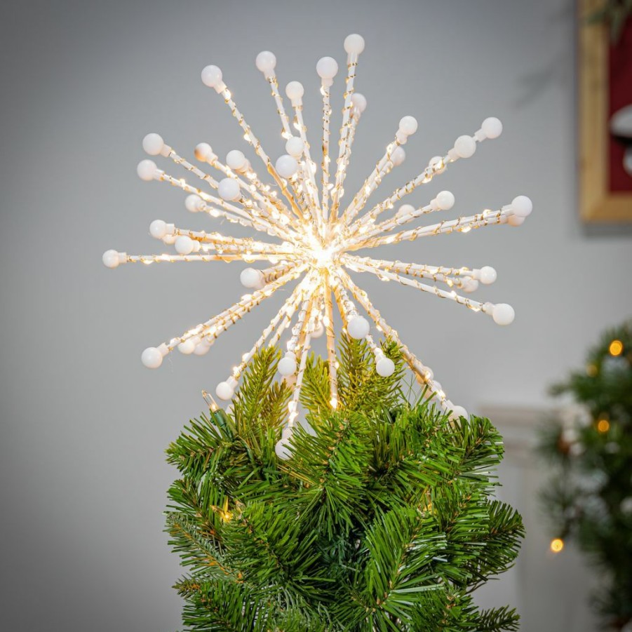 Home Goods & Toys * | Gerson International 13.7 In. Electric Led Lighted Starburst Tree Topper, 200 Warm White Led Lights, 2546760Ec