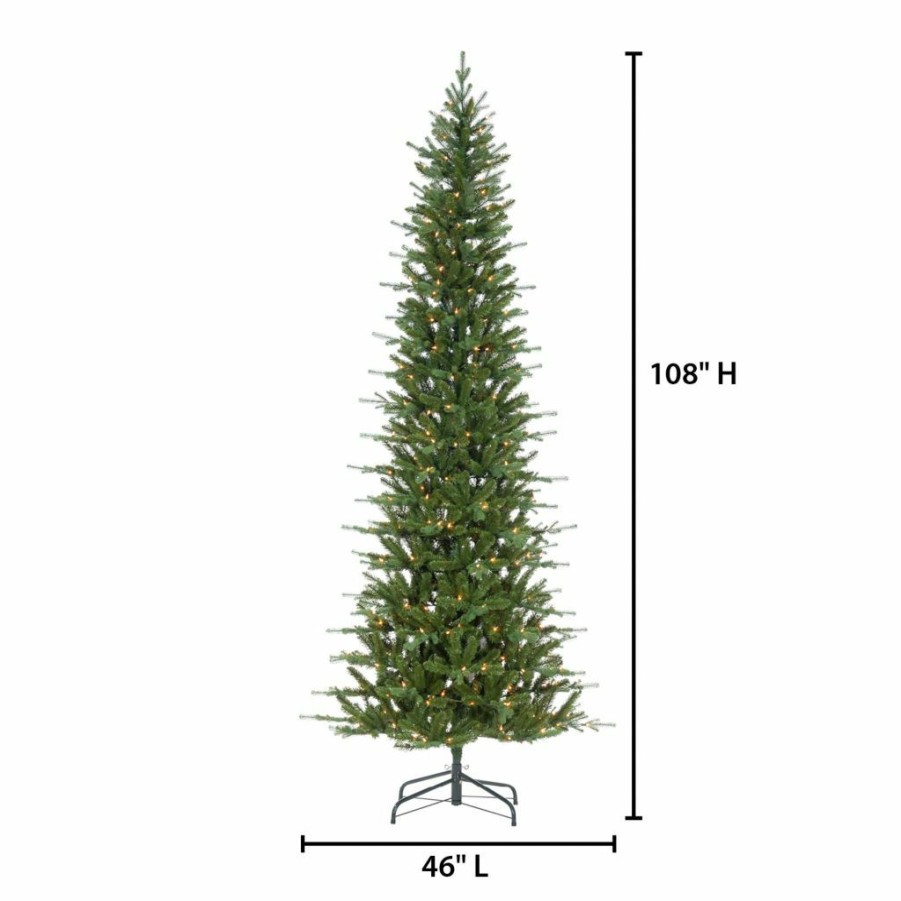 Home Goods & Toys * | Gerson International 9 Ft. Natural Cut Narrow Dover Pine Tree With 350 Ul Clear Lights