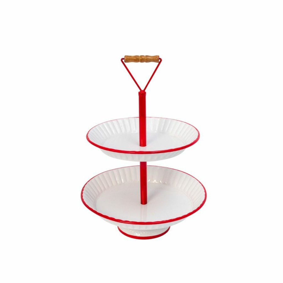 Home Goods & Toys * | Gerson International 19.3 In. Metal Two-Tiered Serving Tray, 2544890Ec