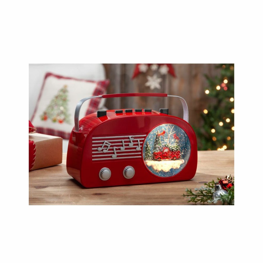 Home Goods & Toys * | Gerson International 6.5 In. Battery-Operated Illuminated Vintage Radio Musical Water Snow Globe, 2501090Ec