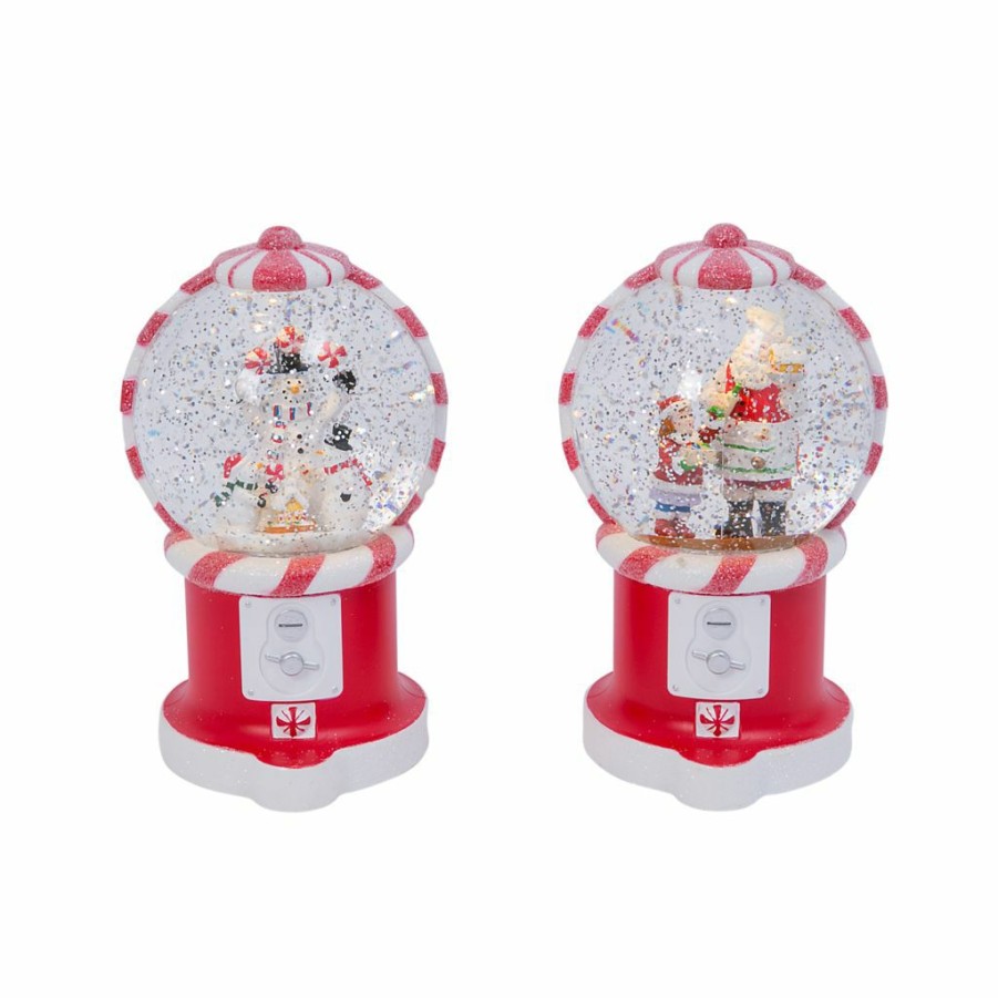 Home Goods & Toys * | Gerson International 7.5 In. Battery Operated Lighted Spinning Water Globes With Holiday Scenes & Timers, Set Of 2, 2499020Ec