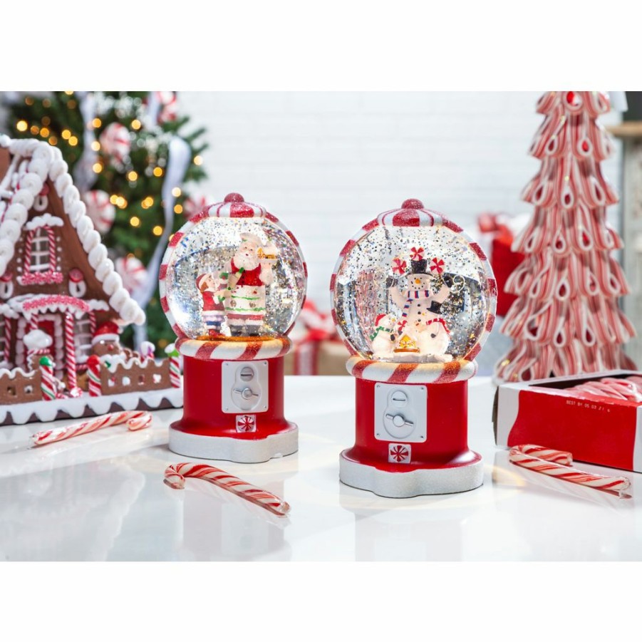 Home Goods & Toys * | Gerson International 7.5 In. Battery Operated Lighted Spinning Water Globes With Holiday Scenes & Timers, Set Of 2, 2499020Ec