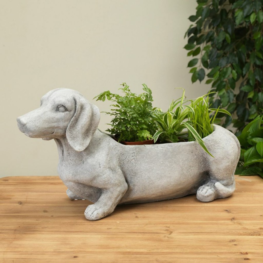 Lawn & Garden * | Gerson International 22 In. L Magnesium Dog Planter, 2516420Ec