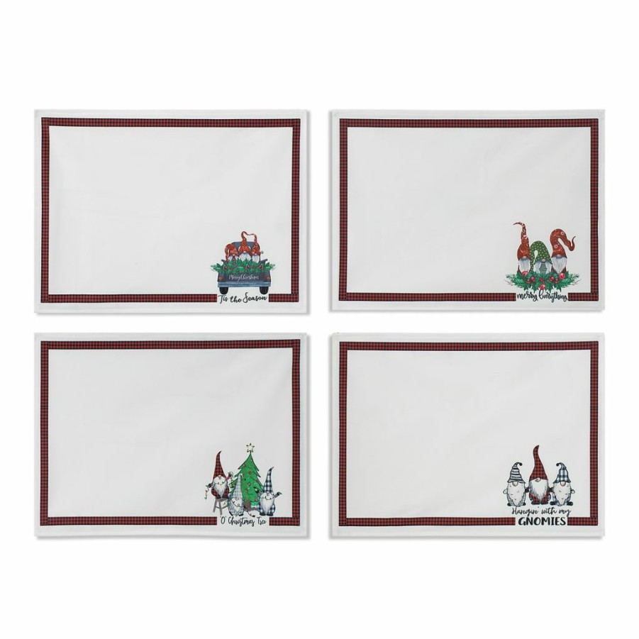 Home Goods & Toys * | Gerson International 18 In. Fabric Gnome Design Placemats, 4 Styles, Set Of 4, 2601980Ec