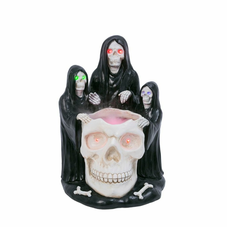 Home Goods & Toys * | Gerson International 22.83 In. Ul Electric Lighted Magnesium Grim Reapers With Smoking Skull, 2494060Ec