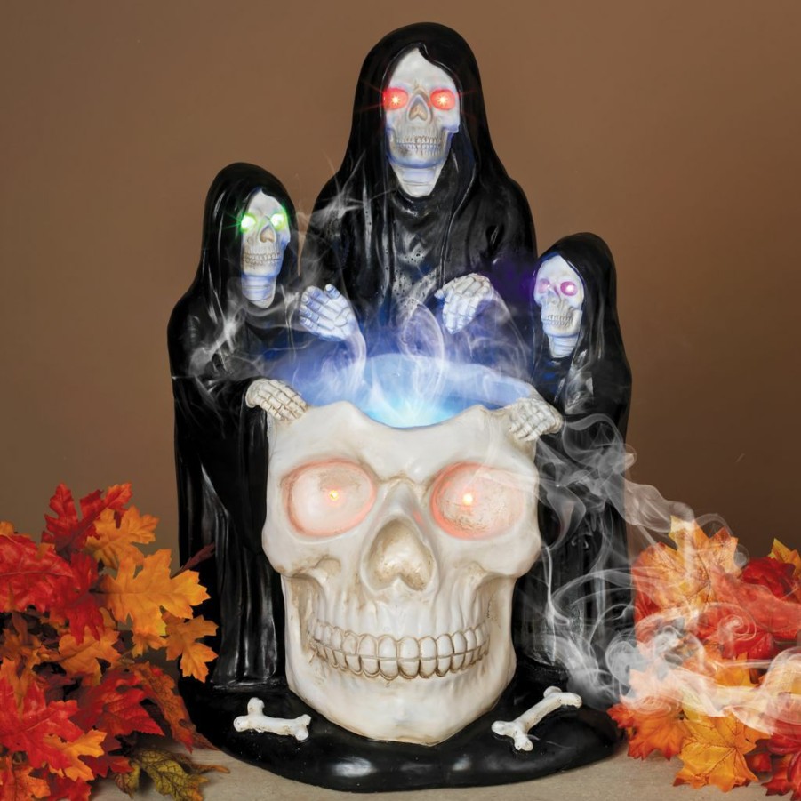 Home Goods & Toys * | Gerson International 22.83 In. Ul Electric Lighted Magnesium Grim Reapers With Smoking Skull, 2494060Ec