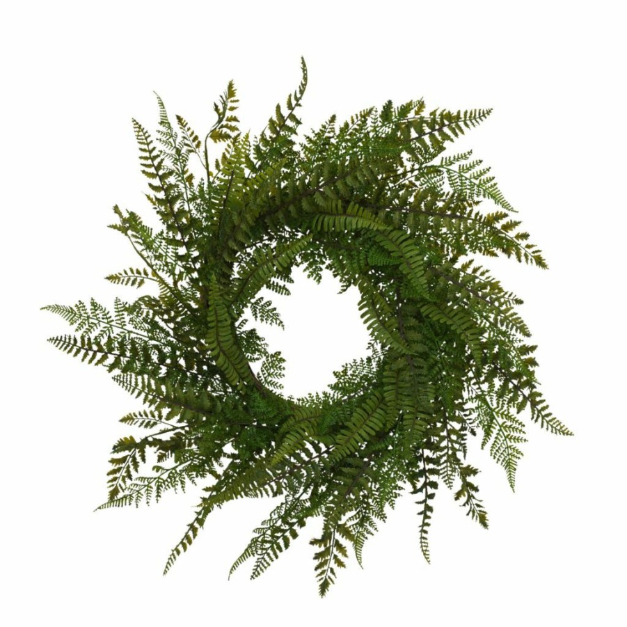 Home Goods & Toys * | Gerson International 26 In. D Artificial Fern Wreath, 2518140Ec