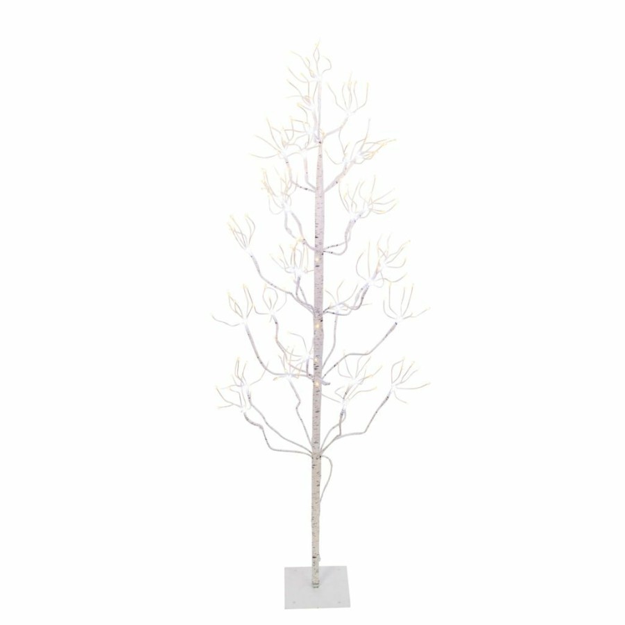 Home Goods & Toys * | Gerson International 4 Ft. Electric White Birch Tree With 336 Warm White & Cool White Led Lights, Outdoor Adapter, 2552680Ec