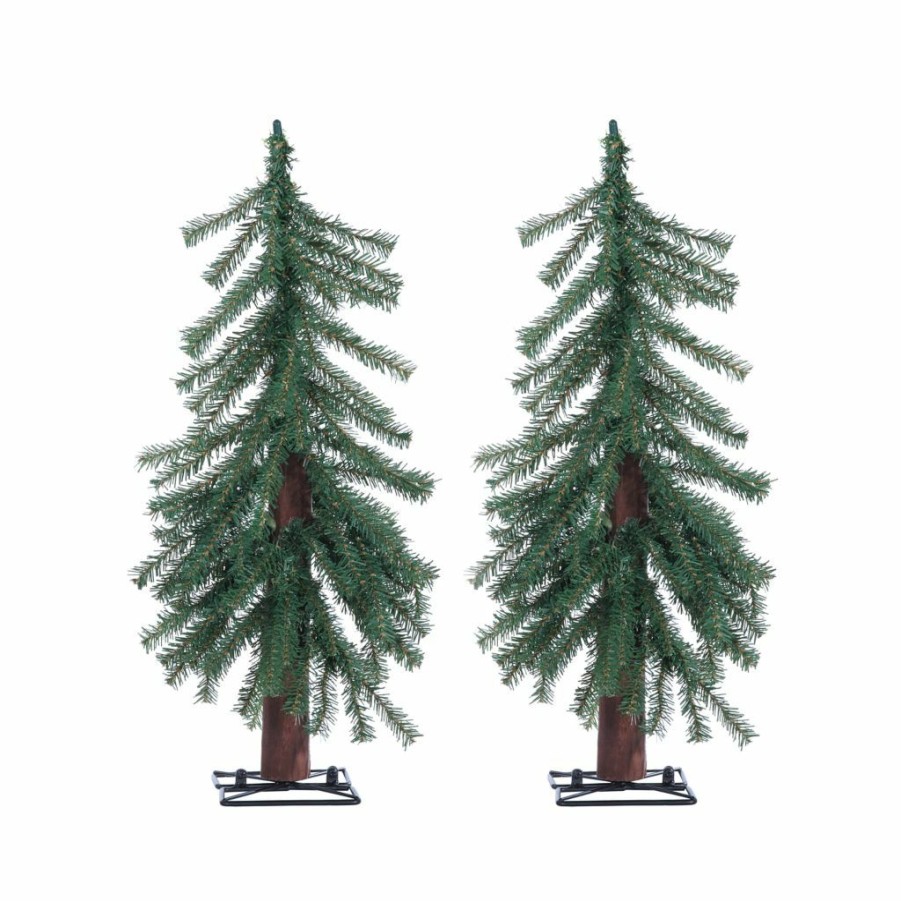 Home Goods & Toys * | Gerson International Set Of 2 Un-Lit 2 Ft. Alpine Trees