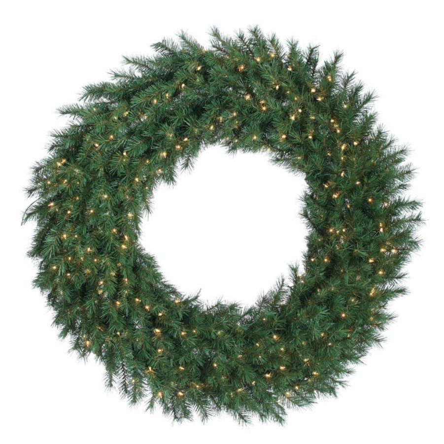 Home Goods & Toys * | Gerson International Set Of 2 48 In. Aspen Spruce Wreaths, 250 Ul Clear Lights, 500 Tips