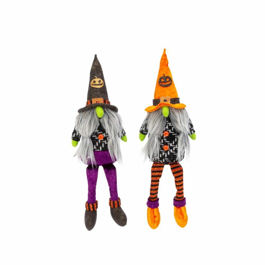 Home Goods & Toys * | Gerson International 16 In. Plush Halloween Gnome Shelf Sitters, Set Of 2, 2551830Ec