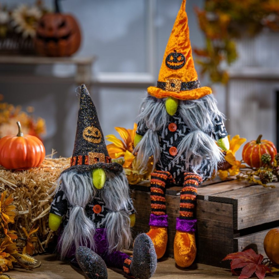 Home Goods & Toys * | Gerson International 16 In. Plush Halloween Gnome Shelf Sitters, Set Of 2, 2551830Ec