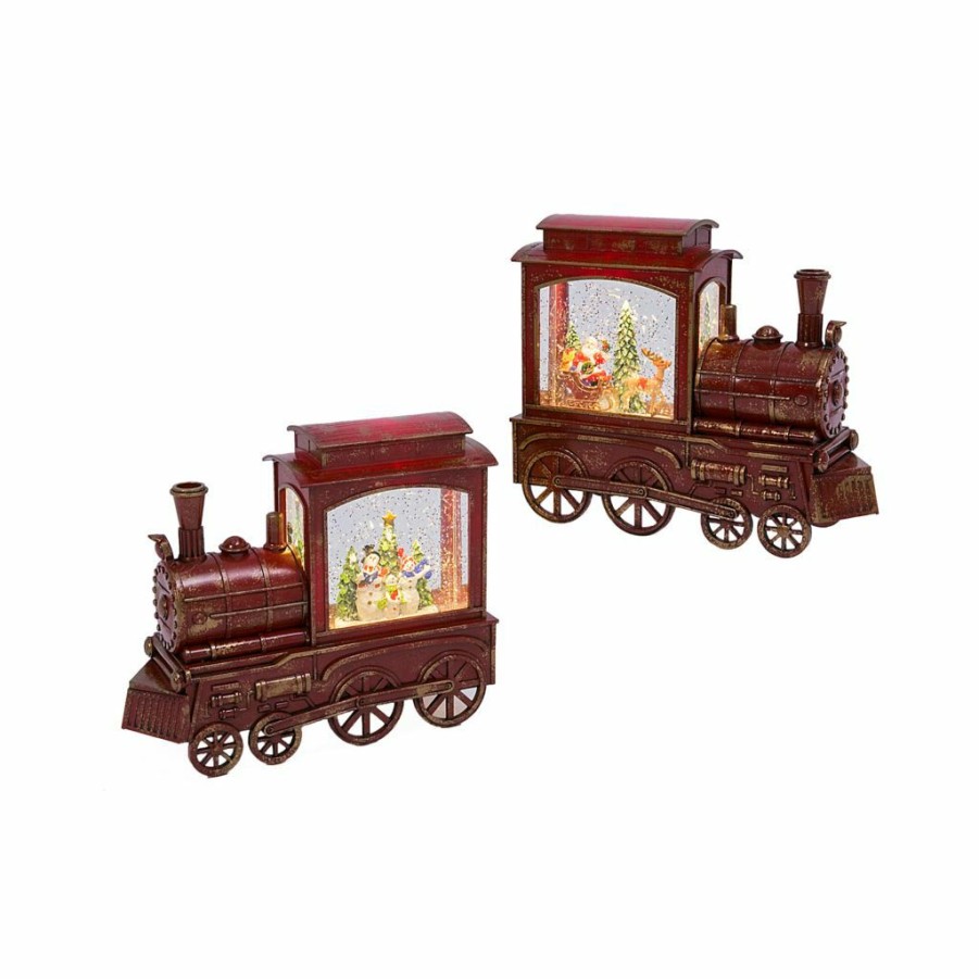 Home Goods & Toys * | Gerson International 9.25 In. Battery-Operated Water Globe Trains With Holiday Scene And Timer, 2497420Ec