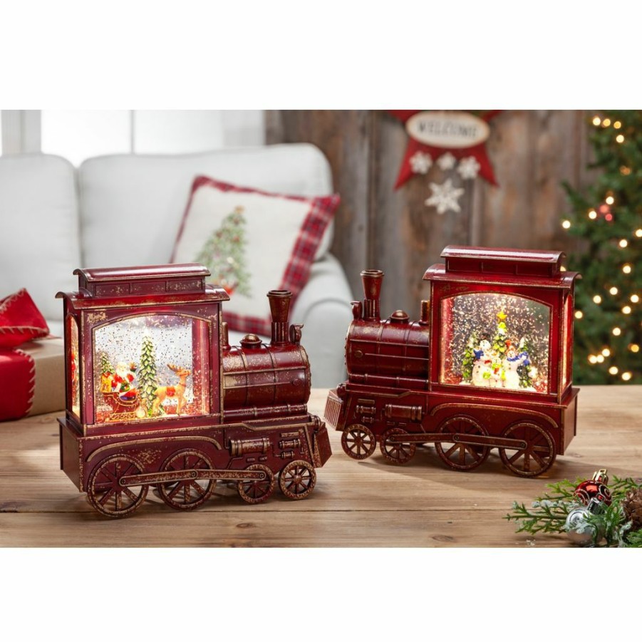 Home Goods & Toys * | Gerson International 9.25 In. Battery-Operated Water Globe Trains With Holiday Scene And Timer, 2497420Ec