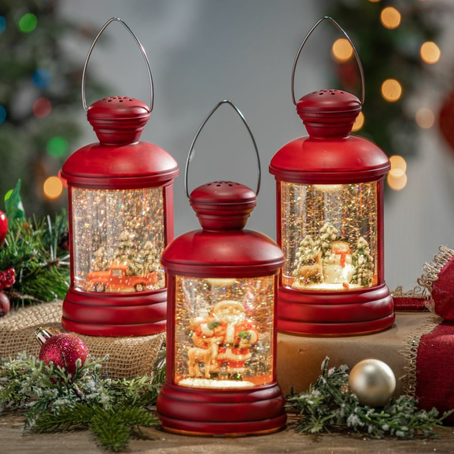 Home Goods & Toys * | Gerson International 7.4 In. Battery Operated Lighted Musical Spinning Water Globe Red Lantern, Set Of 3, 2497590Ec