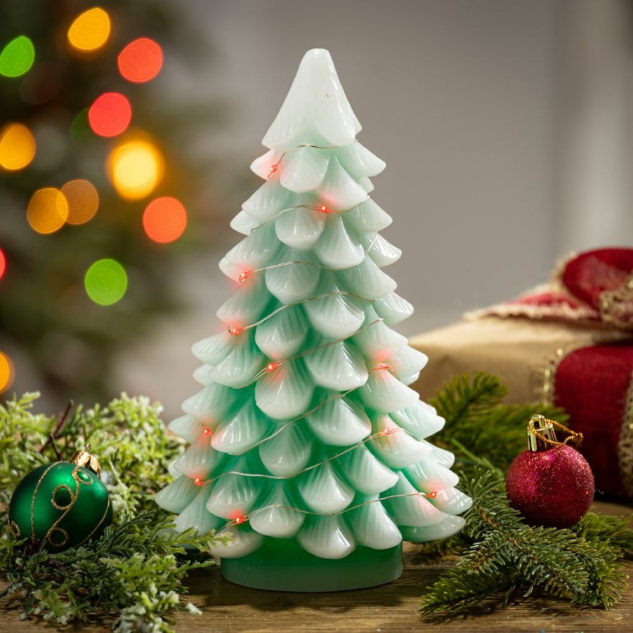 Home Goods & Toys * | Gerson International 9.05 In. Battery Operated Lighted Green Christmas Tree With Color Changing Led Lights, Set Of 2, 2619930Ec