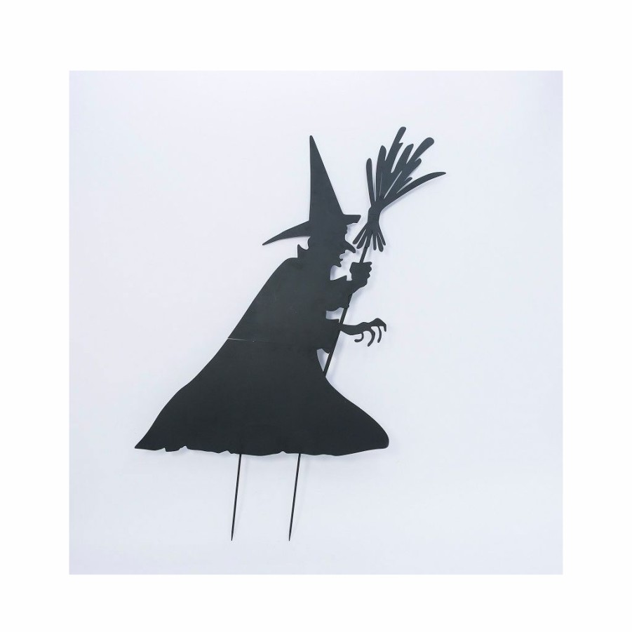 Home Goods & Toys * | Gerson International 78 In. High Metal Halloween Witch Silhouette With Broom Yard Stake, 2495770Ec