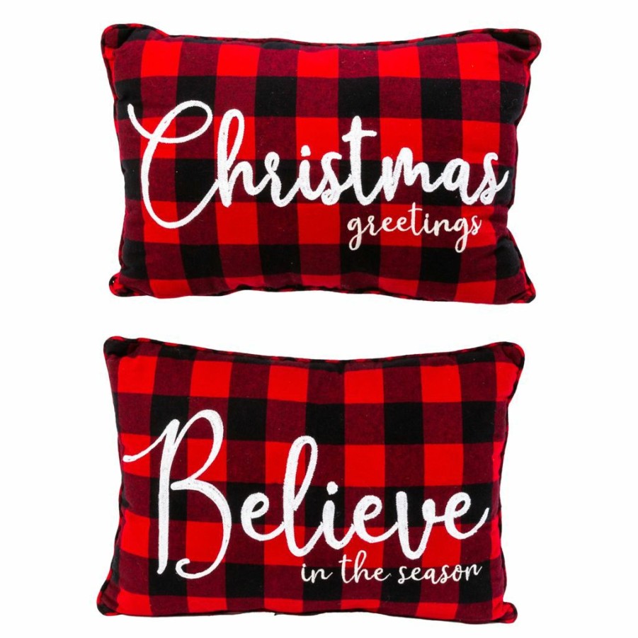 Home Goods & Toys * | Gerson International 20 In. Fabric Embroidered Holiday Design Pillows, Set Of 2, 2540260Ec