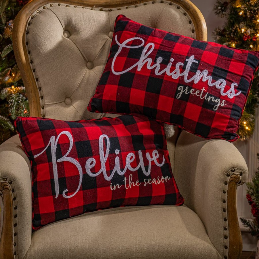 Home Goods & Toys * | Gerson International 20 In. Fabric Embroidered Holiday Design Pillows, Set Of 2, 2540260Ec