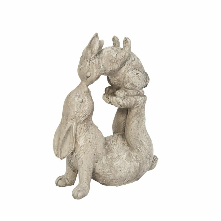 Outdoor Living * | Gerson International 14.5 In. H Resin Kissing Bunnies, 2516300Ec