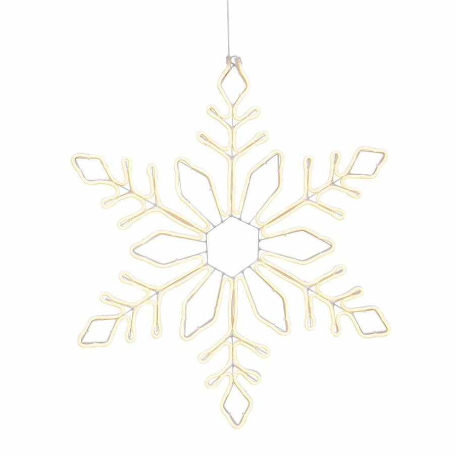 Home Goods & Toys * | Gerson International 30.7 In. High Electric Led Cool White Neon Lit Hanging Snowflake With Outdoor Adapter, 2504520Ec