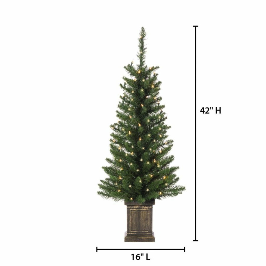 Home Goods & Toys * | Gerson International 3.5 Ft. Potted Colorado Spruce Tree With 50 Clear Led Lights